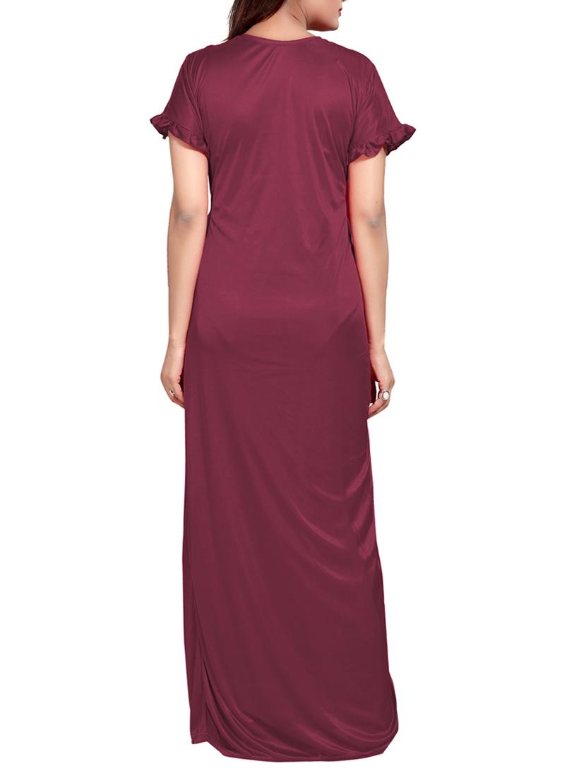purple colored robe & nighty set - 14455174 - Zoom Image - 9