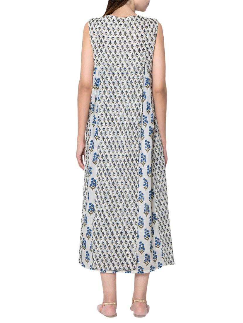 pink lemon blue cotton a-line gown - 14455788 - Zoom Image - 3