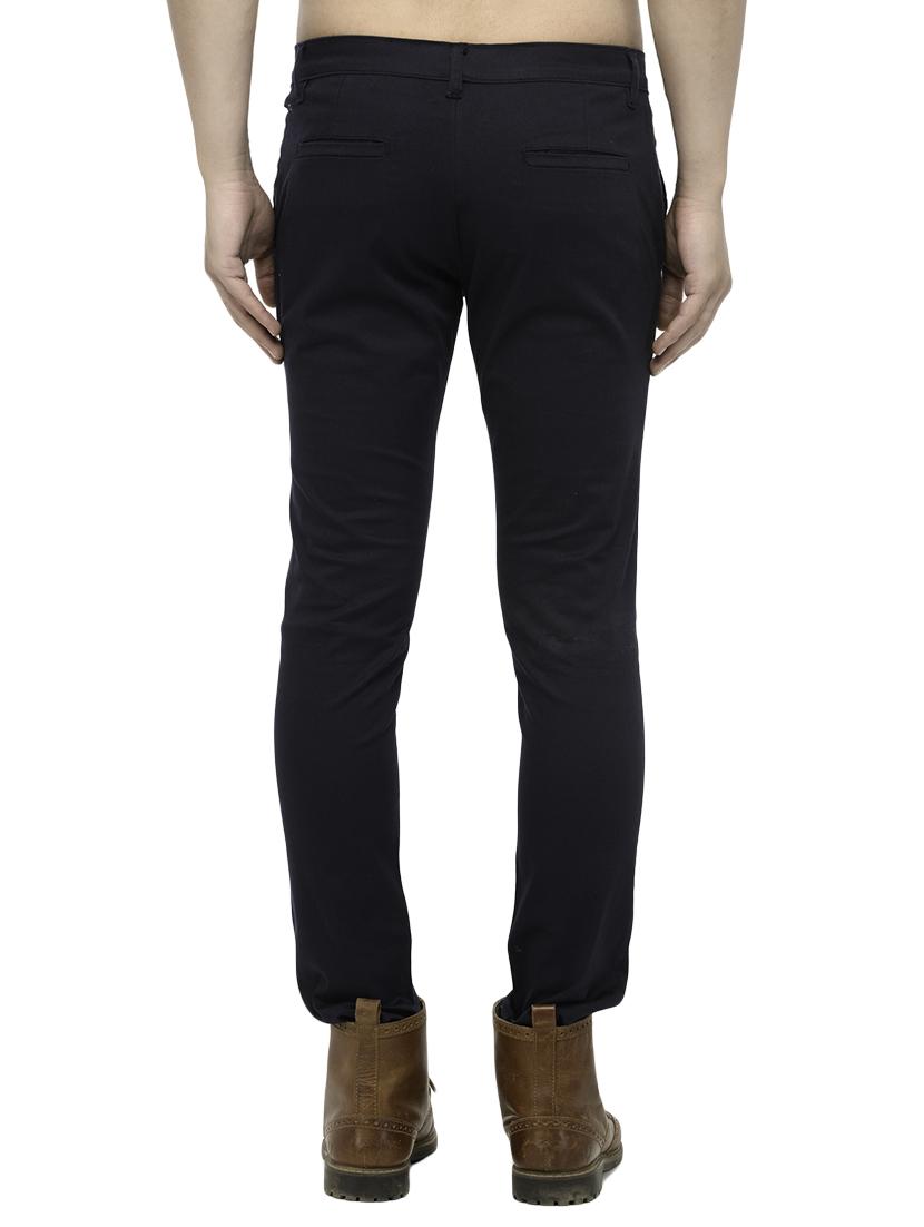 navy blue cotton chinos casual trousers - 14457191 - Zoom Image - 3
