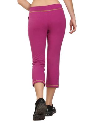 Purple cotton blend sports capri - 14457912 - Standard Image - 3