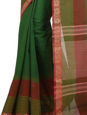 green cotton chettinad saree - 14457998 - Standard Image - 3
