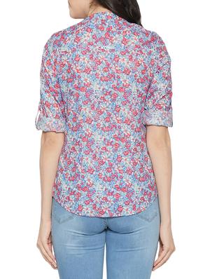roll-up sleeved floral shirt - 14458237 - Standard Image - 3
