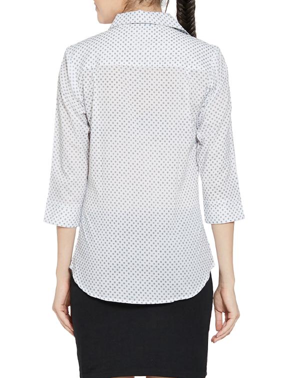 white colored printed shirt - 14458250 - Zoom Image - 3