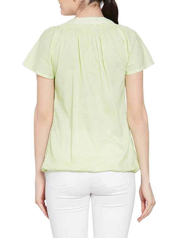 light green blouson top - 14458253 - Zoom Image - 3