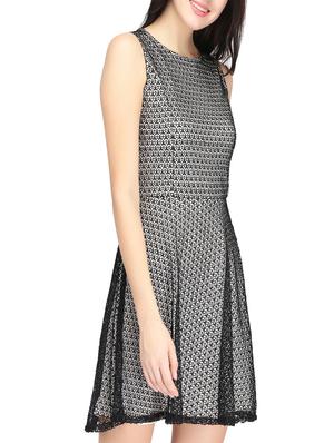 net overlay fit & flare dress - 14459878 - Standard Image - 3
