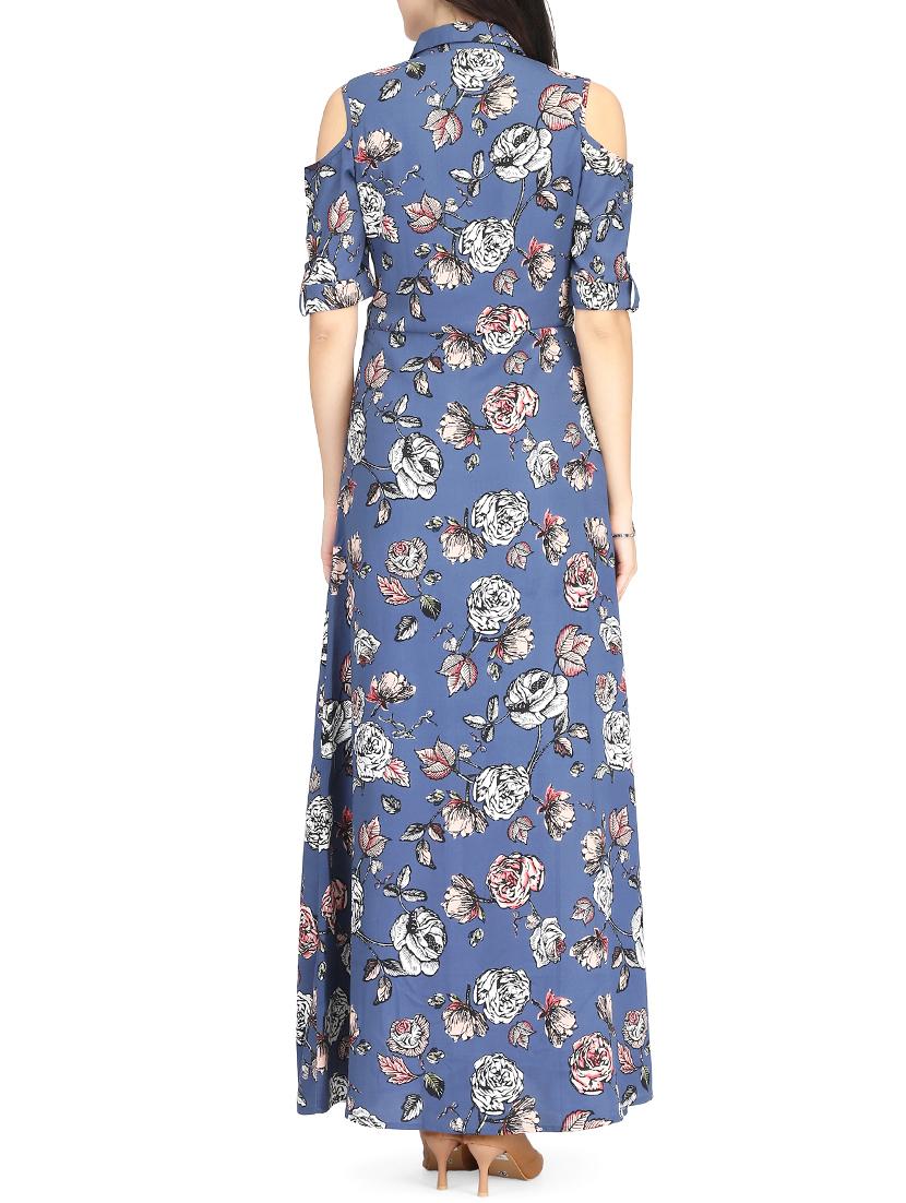 Blue printed maxi dress - 14459892 - Zoom Image - 3