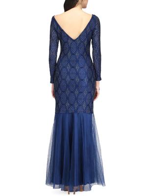 Navy blue net dress - 14459914 - Standard Image - 3