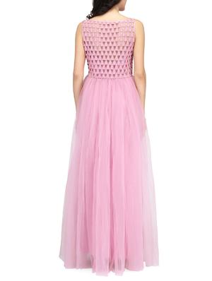 lace panel gathered gown - 14459918 - Standard Image - 3