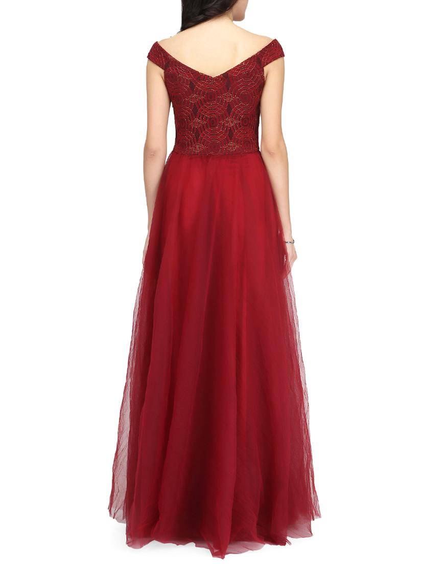 off shoulder lace detail gown - 14459921 - Zoom Image - 3