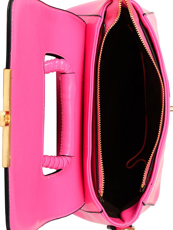 pink leatherette handbag - 14464059 - Zoom Image - 3