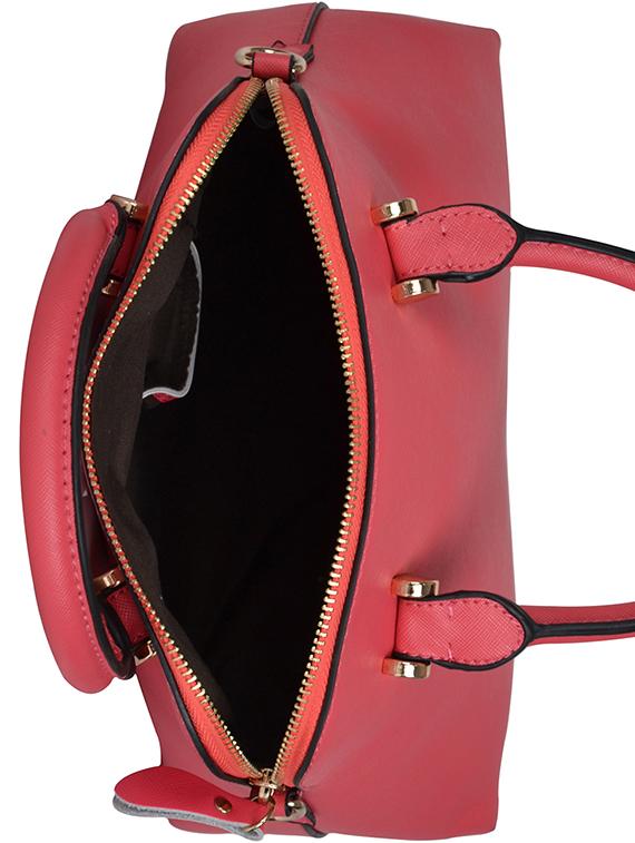 pink leatherette regular handbag - 14464073 - Zoom Image - 3
