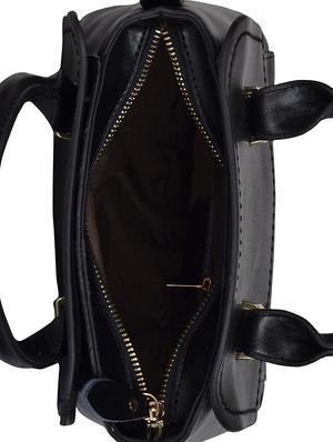 black leatherette regular handbag - 14464076 - Standard Image - 3