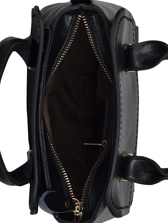 black leatherette regular handbag - 14464076 - Zoom Image - 3
