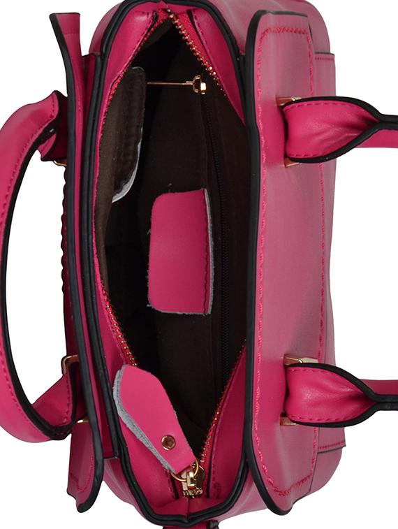pink leatherette regular handbag - 14464077 - Zoom Image - 3