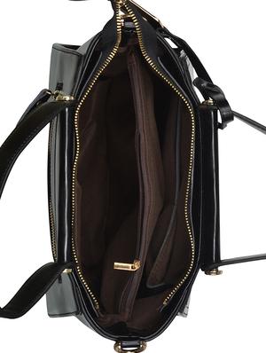 black leatherette regular handbag - 14464088 - Standard Image - 3