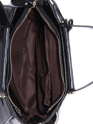 black leatherette regular handbag - 14464089 - Standard Image - 3