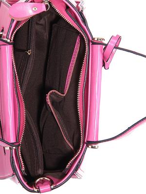 pink leatherette regular handbag - 14464090 - Standard Image - 3