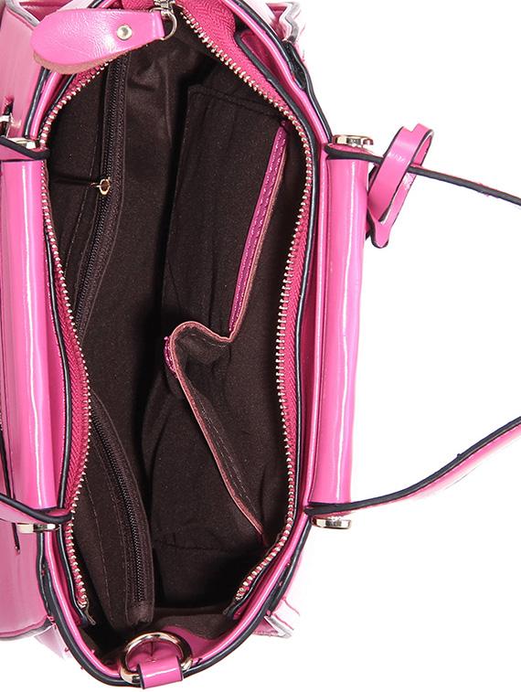 pink leatherette regular handbag - 14464090 - Zoom Image - 3