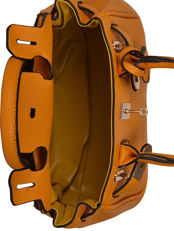 tan leatherette regular handbag - 14464094 - Zoom Image - 3
