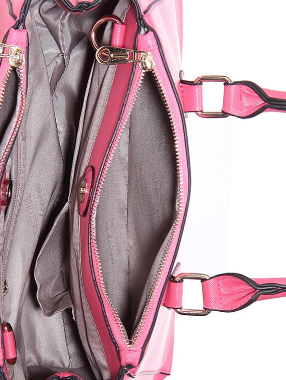 pink leatherette handbag - 14464101 - Zoom Image - 3