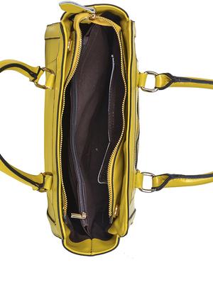 yellow leatherette regular handbag - 14464110 - Standard Image - 3