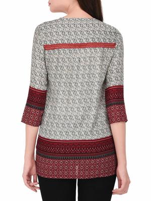 Grey rayon Printed Tunic - 14464353 - Standard Image - 3
