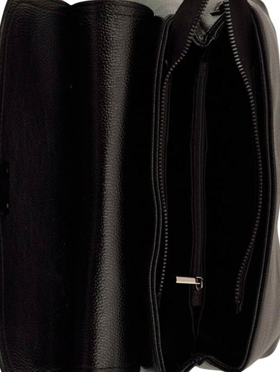 black leatherette regular handbag - 14464464 - Zoom Image - 3