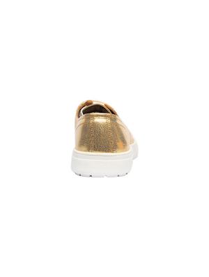 gold leatherette laceup sneakers - 14464635 - Standard Image - 3