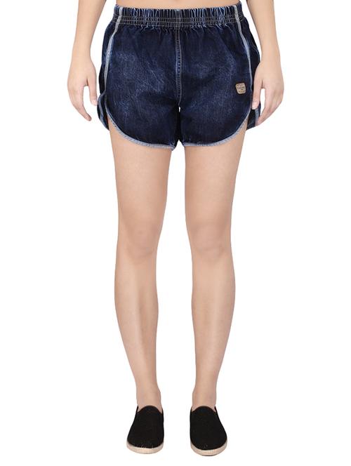 dark blue denim shorts - 14464971 - Standard Image - 1