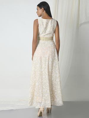 Ivory self floral dress - 14465993 - Standard Image - 3
