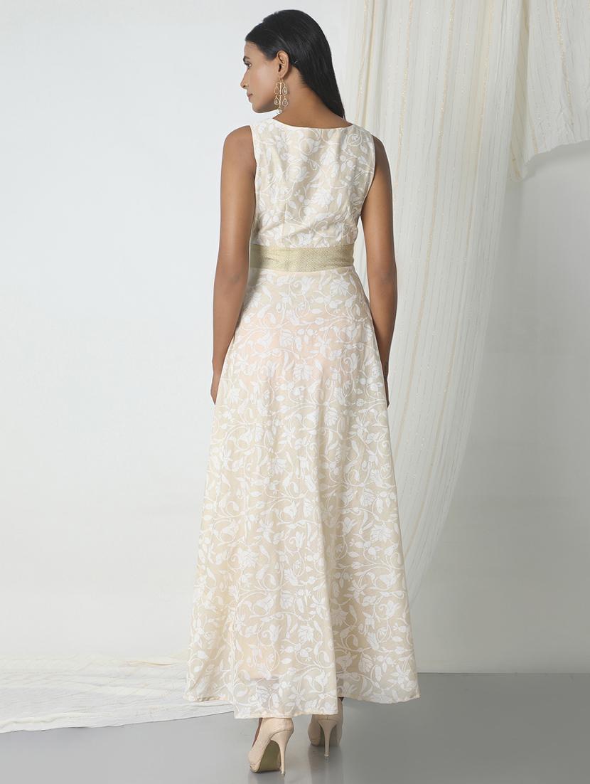 Ivory self floral dress - 14465993 - Zoom Image - 3