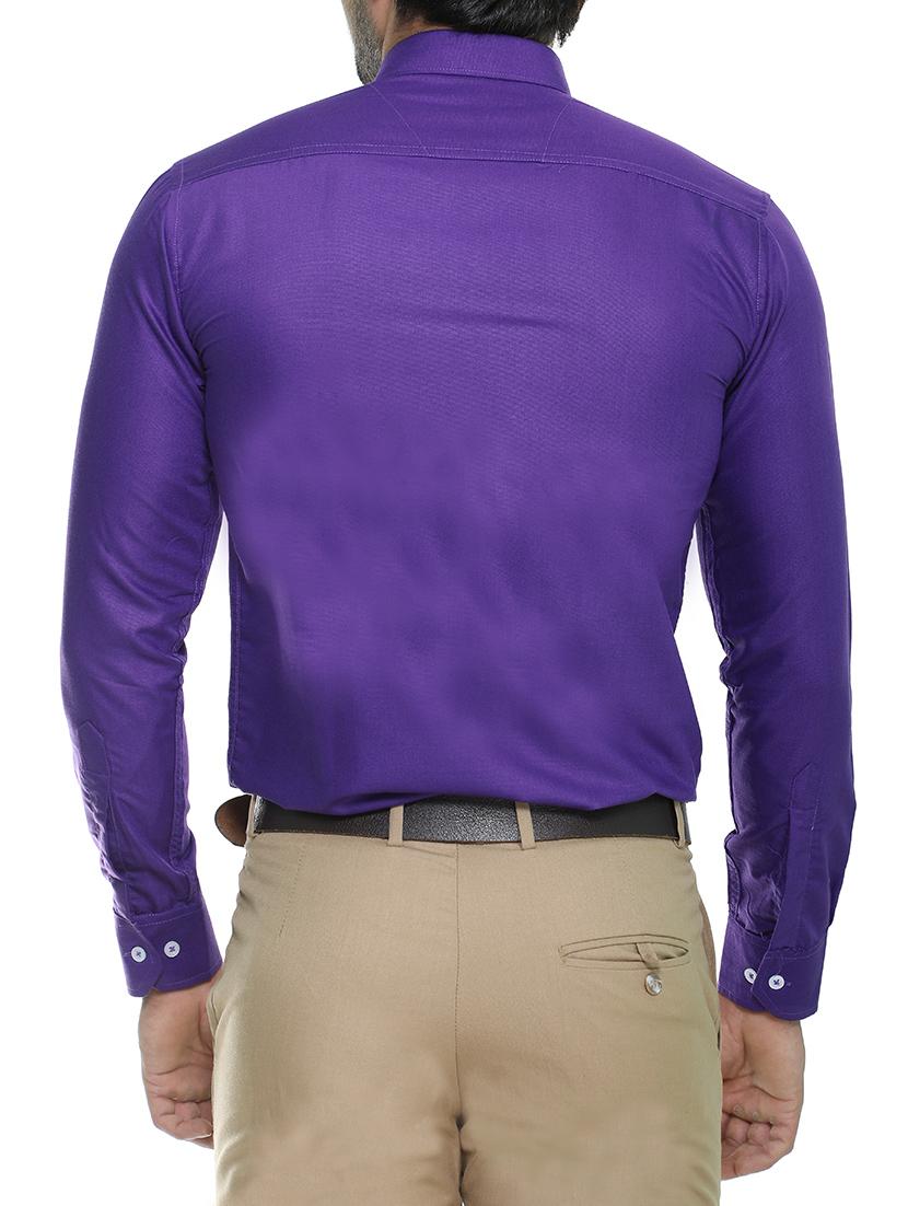 purple cotton casual shirt - 14467141 - Zoom Image - 3