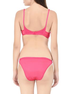 pink cotton bras and panty set - 14467641 - Standard Image - 3