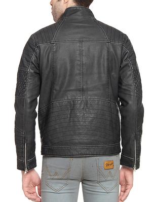 black leatherette biker jacket - 14467834 - Standard Image - 3