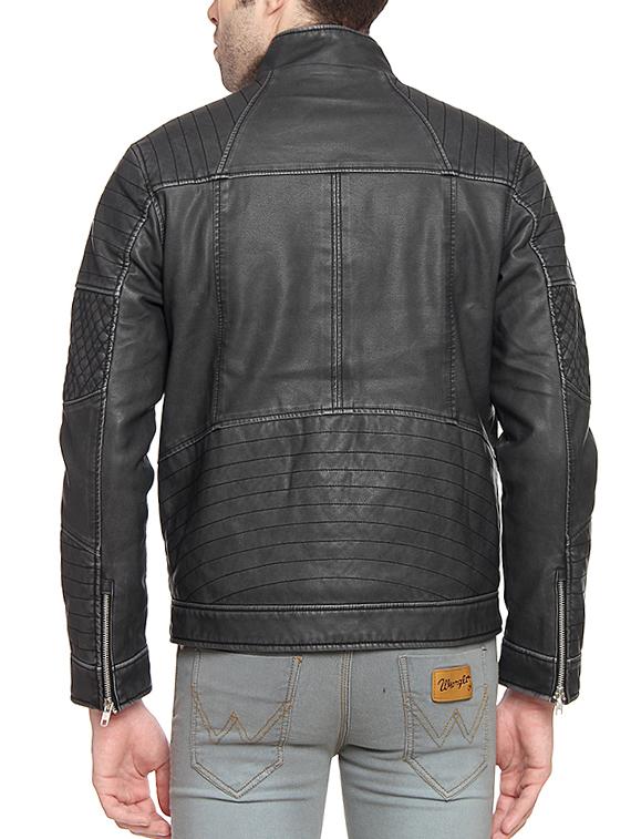 black leatherette biker jacket - 14467834 - Zoom Image - 3