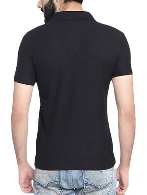 black cotton collared t-shirt - 14467887 - Standard Image - 3