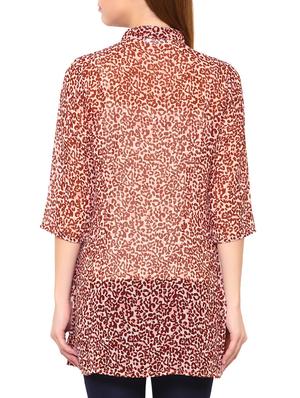 Brown printed tunic - 14469920 - Standard Image - 3
