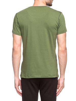 olive green cotton front print tshirt - 14471060 - Standard Image - 3