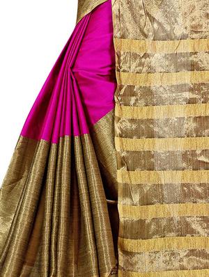 pink bordered saree with blouse - 14471086 - Standard Image - 3