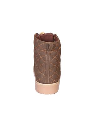 brown leatherette high ankle boot - 14471318 - Standard Image - 3