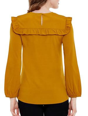 Mustard Yellow crepe regular top - 14471374 - Standard Image - 3