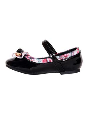 black leatherette flat ballerina - 14472962 - Standard Image - 3
