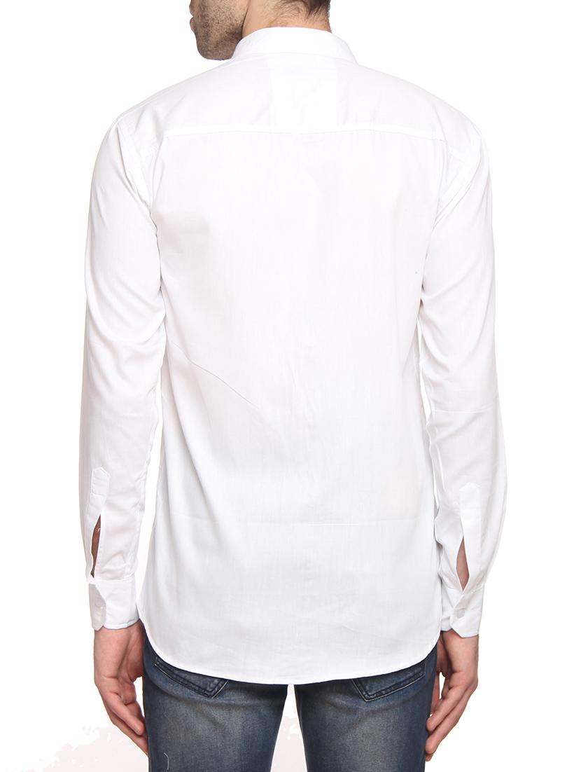 white cotton blend casual shirt - 14476652 - Zoom Image - 3