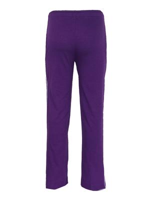 purple cotton blend trouser - 14477399 - Standard Image - 3