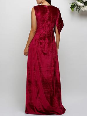 single sleeved velvet gown - 14478494 - Standard Image - 3