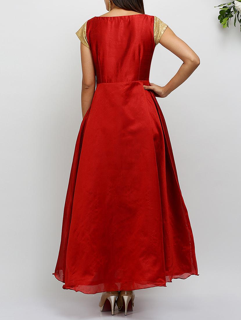 embellished sleeved boat neck gown - 14478499 - Zoom Image - 3