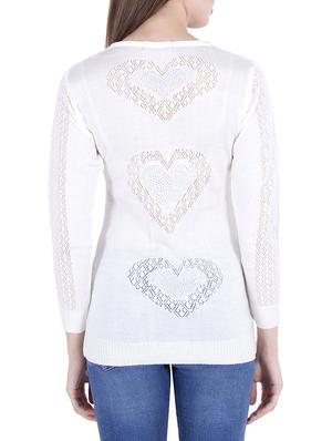 White solid pullover - 14478694 - Standard Image - 3