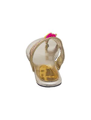 gold leatherette ethnic kolhapuris - 14479324 - Standard Image - 3