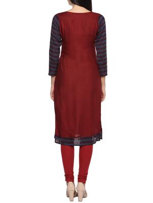 Printed yoke straight kurta - 14479850 - Standard Image - 3