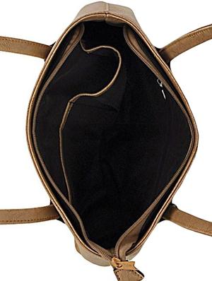 brown leatherette regular handbag - 14479898 - Standard Image - 3